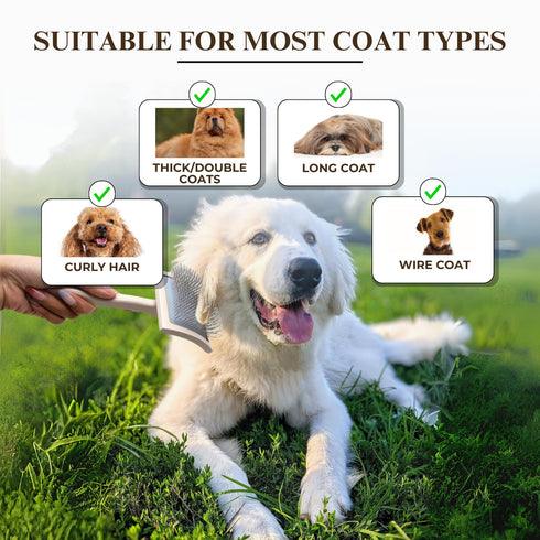 Specialized Grooming Tool for Great Pyrenees and Doodles (Goldendoodles, Poodles & Labradoodles) - Dog Slicker Brush