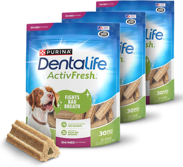 DentaLife ActivFresh Pack of 3 Dog Chews for Small and Medium Dogs