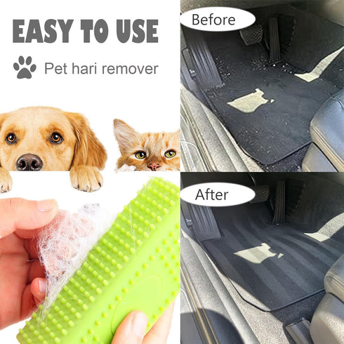 2 Pieces Pet Hair Remover, Block Roller Cleaner Brush for Sofa, Car Interiors, and Fabrics (Yellow, Green)