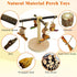 Finches Rotating Bird Perch Stand Toy Natural Wooden Parakeet Toys with Edible Chew Toy Interactive Spinning Toy Bird