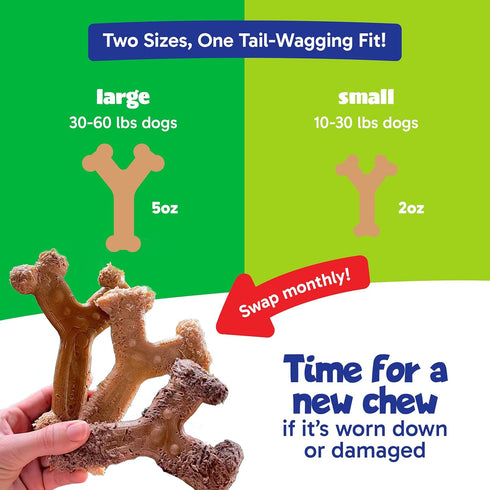 Chew'ems Durable Chewy Dog Toys, Long-Lasting Flavorful Chew Toys for Large Dog Breeds, Bacon-Flavored