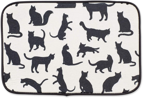 Bone Dry Machine Washable Ultra Absorbent Pet Mat, 12x18, Cat Silhouette Design