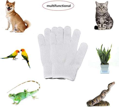 Bird Training Anti-Bite Gloves Protective Gloves for Small Animal Handling (1 Pair White)