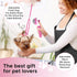 Pet Grooming Kit - Cat and Dog Brushes with Grooming Loop Leash, Apron, Dematting Comb, Slicker Brush, Bath Brush (blue)