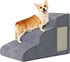 Dog Stairs for Small Dogs, 3-Step Curved Ramp for Bed, Couch, Sofa, Car, Non-Slip Bottom Design, Grey