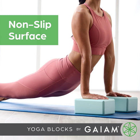 Gaiam Yoga Block - Supportive Latex-Free Eva Foam for Yoga, Pilates, Meditation - Non-Slip Surface