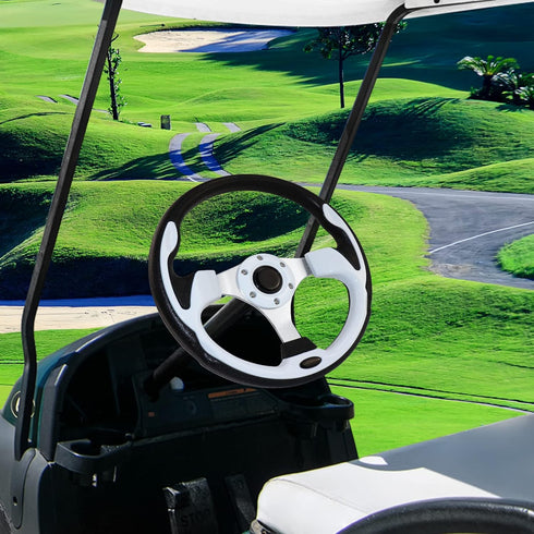 Universal Golf Cart Steering Wheel - Skid Steering Wheel for Club Car EZGO RXV, TXT, Yamaha, Precedent, Tempo, DS