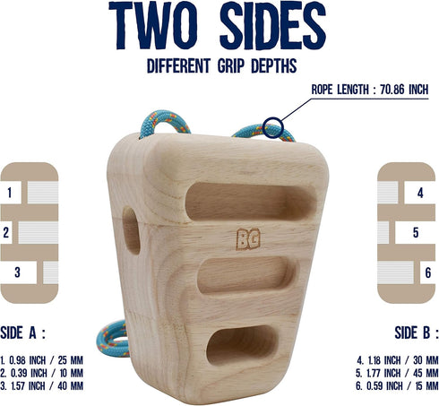 Wood Hangboard Rock Climbing Holds - Sturdy Hang Board for Climbers