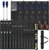 Woanger 15 Player Dugout Organizer and 12 Bats Hanging Bag, Baseball Helmet Holder with Black and Blue Dry Erase Marker