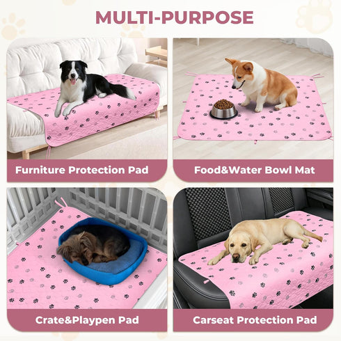 2 Pack 36"x41" 8 Fostanfly Washable Pee Pads for Dogs, Large Ultra-Absorbent and Leak-Proof Non-Slip Reusable Potty
