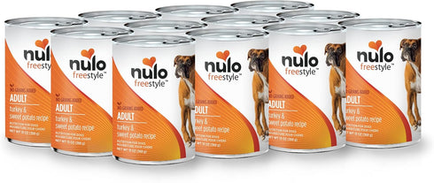 Nulo Freestyle All Breed Adult Wet Canned Dog Food, Premium Grain-Free, Turkey & Sweet Potato, 13 Ounce, 12 Cans
