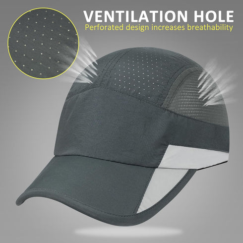 GADIEMKENSD Unisex Reflective Sports Cap, Breathable Fast Dry