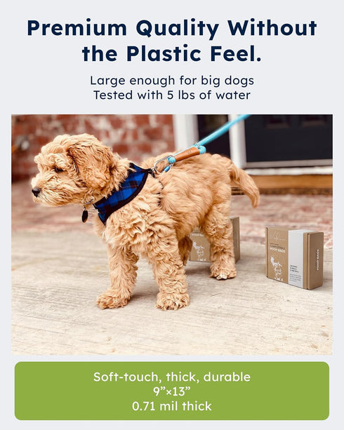 9x13, 240 (16 Wooflinen Unscented Compostable Dog Poop Bags Leak-Proof Dog Poop Bags Rolls Large Durable, Easy Tear