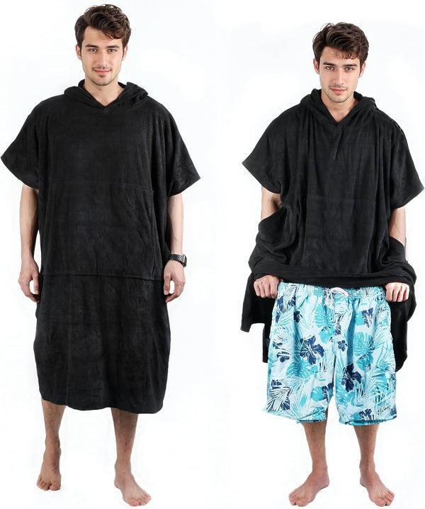 Solaris Surf Poncho Changing Towel Robe for Women Men, Lightweight Water Absorbent Changing Robe with Packable Bags