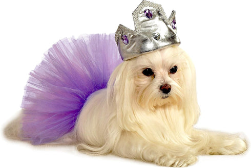 Rubies Silver Tiara with Purple Stones, Pet Costume Accessory, Medium/Large