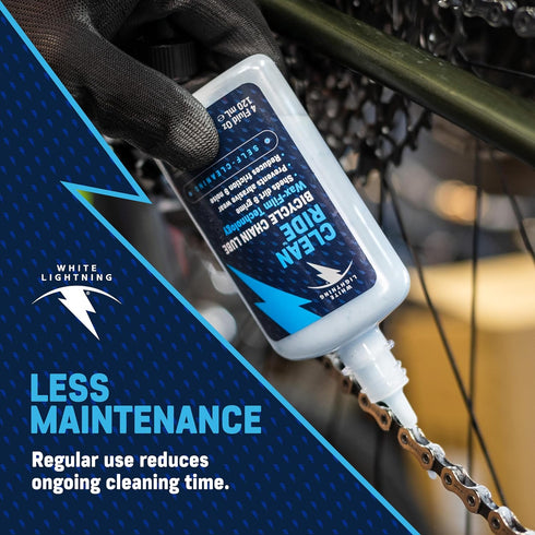 100% 32 oz White Lightning Clean Ride Self-Cleaning Wax Bicycle Chain Lubricant Oil-Free, Reduces Dirt & Grime, Extends