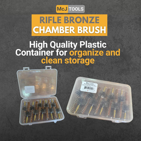 10-Pack 7.62mm/.308Cal McJ Tools Cleaning Bronze Chamber Brush - Bristle Bronze Premium Gun Cleaning Brushes