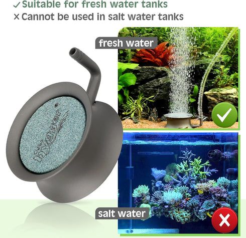 hygger Aquarium Air Stone Kit, Small Nano Bubbles for Fish Tank and Hydroponics, Stainless Steel Bubbler.