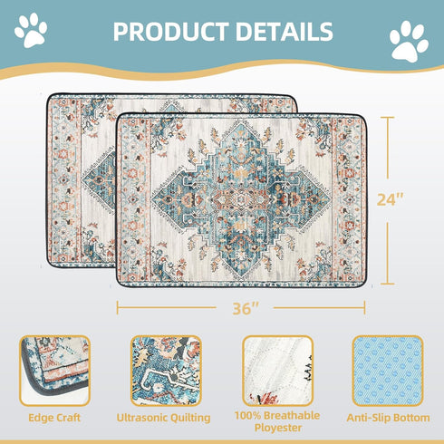 SCLOSE 2 Pack, 36" 24" Washable Pee Pads for Dogs x Reusable Puppy Pads Waterproof, Super Absorbent Dog Rugs