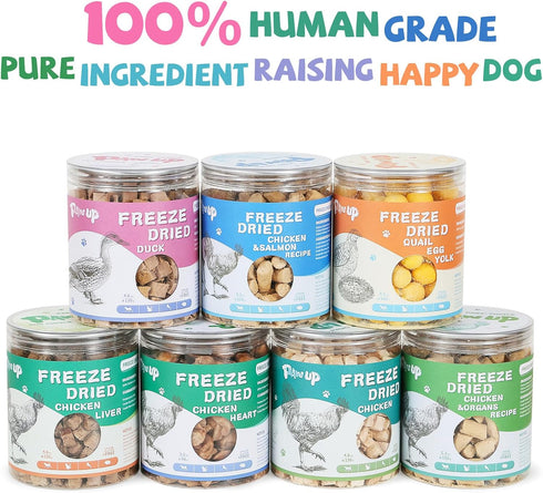Freeze Dried Chicken for Dogs and Cats, 4.6oz - High Protein Raw Dog Food Topper, Single Fresh Ingredient Treats