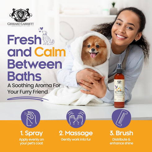 Dog Perfume Spray, Long Lasting Chamomile & Lavender, 8 Fl Oz, Calming Deodorizer for Dogs
