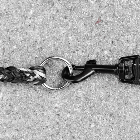 EzyDog Standard 24-Inch Rope Dog Leash Extension - Black - Reflective Trim for Nighttime Safety