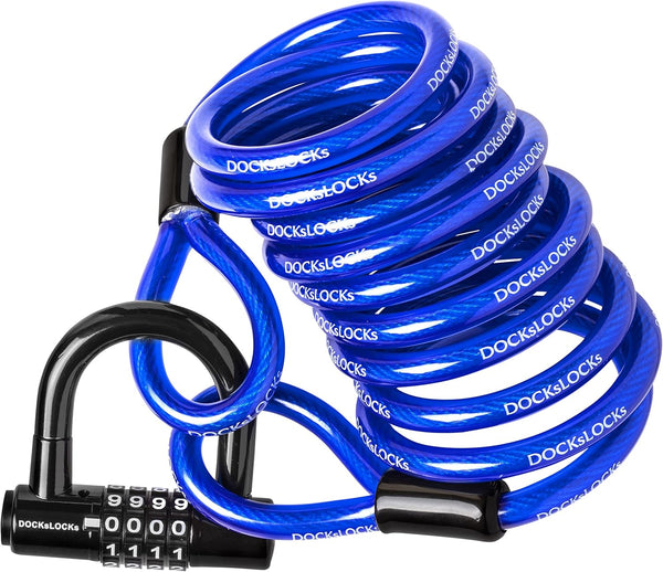Security Cable Lock Set - 5ft to 25ft Weatherproof Looped Ends U-Lock for Bikes and Outdoor Equipment