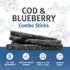 Icelandic+ Combo Sticks: Cod & Blueberry - 2oz Dog Treats, Crunchy Pet Snacks, Preservative Free