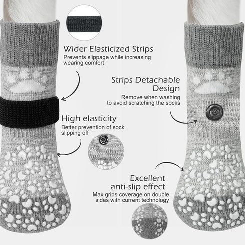 EXPAWLORER Anti Slip Dog Socks, Dog Shoes for Hot Pavement, Traction Control Booties for Small Medium Large Dogs