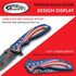 SZCO 8.25” American Eagle Folding Knife, Titanium Finished Handle, Red, White & Blue