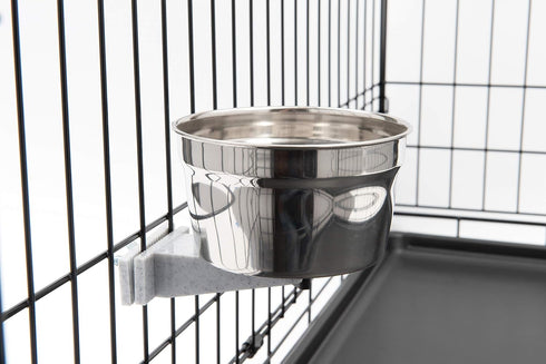 Lixit Quick Lock Cage Bowls for Small Animals and Birds, 20oz, Stainless