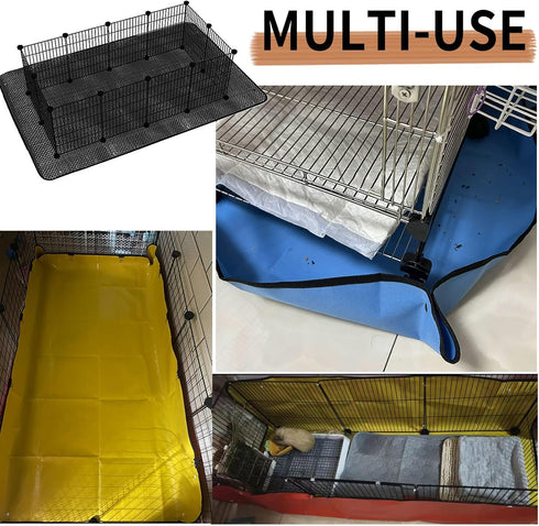 2 Pack 5959 Oncpcare Waterproof Rabbit Playpen Mats in (Black) Washable Floor Protector and Cage Liner for Guinea Pig