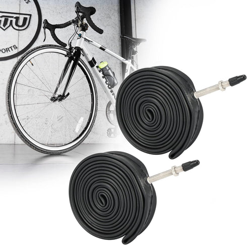 RUTU 700 x 23-25C, 28-32C, 35-43C, 38-45C Tires Road Bike, Premium Heavy Butyl Inner Tube with 60mm Presta Valve - 2