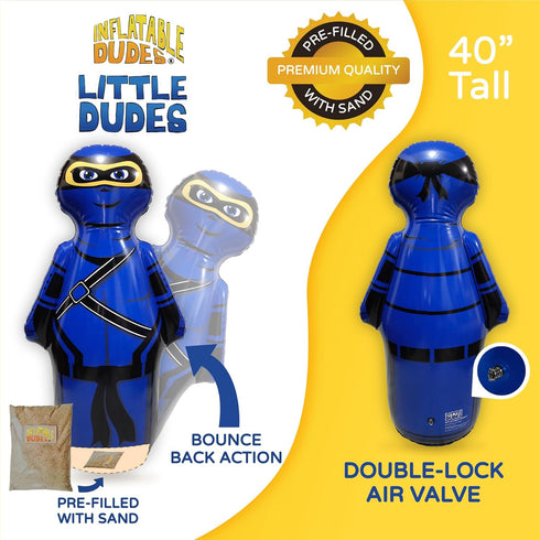 Small Ninja 40 Inches Kids Punching Bag, Filled Bop Bag for Indoor Outdoor Fun
