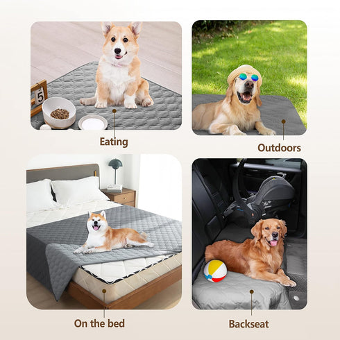 gogobunny 100% Double-Sided Waterproof Dog Bed Cover, Reversible Pet Blanket for Large Dog Cat, 52x82 Inch, Dark