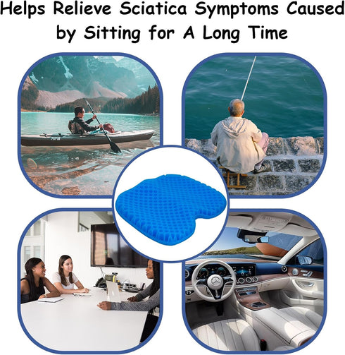 NEW-Vi Anti-Slip Kayak Seat Cushion, Waterproof Thicken Gel Pad for Sit in Kayak Chair, Fishing Kayak Accessories