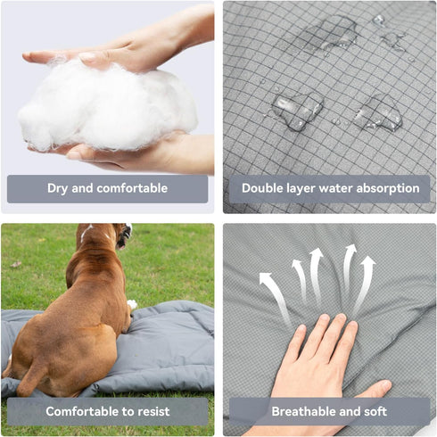 Dog Bed for Camping and Outdoor Travel, Waterproof Dog Bed Travel Accessories, Rollable Portable Pet Mat Travel Bed for Dog, Waterproof and Washable (35.43x23.62in)