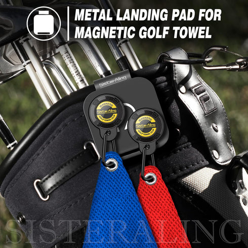 Golf Bag Metal Landing Pads for Magnetic Golf Towel - Quick Access to Golf Equipment and Accessories, Golf Gift