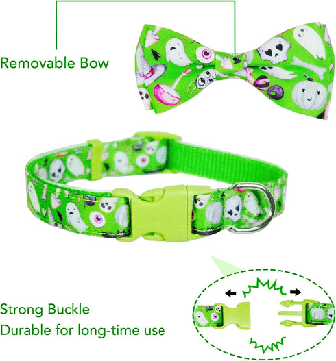 2023 NEW Halloween Holiday Dog Collar with Bow Tie for Boys and Girls, Suitable for Small Medium Large Dogs