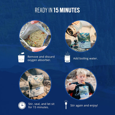 Backpacker's Backpacking 16 6 Count Pantry Peanut Butter Banana Oatmeal | Freeze Dried & Camping Food | Emergency Food