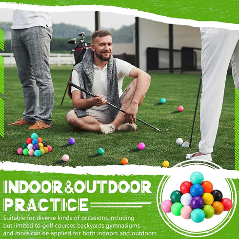 Vinsot Golf Balls Bulk Solid Rubber Golf Soft Training Balls for Hit Swing Driving Range Indoor Outdoor Putting