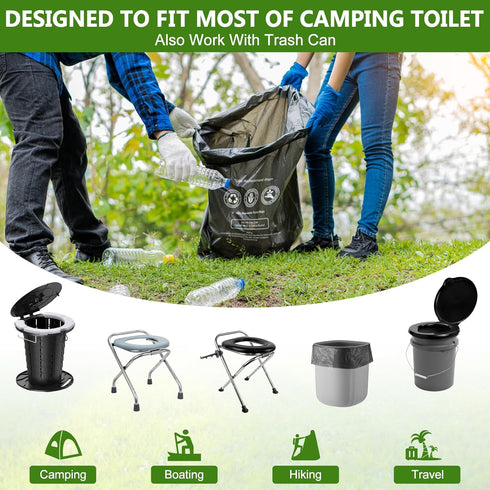 15 Count Set, 8 30 1 BLIKA Camping Toilet Bags Eco Absorbent Gel Portable Toilet Bags with Gel, Gallon, Liter, Heavy