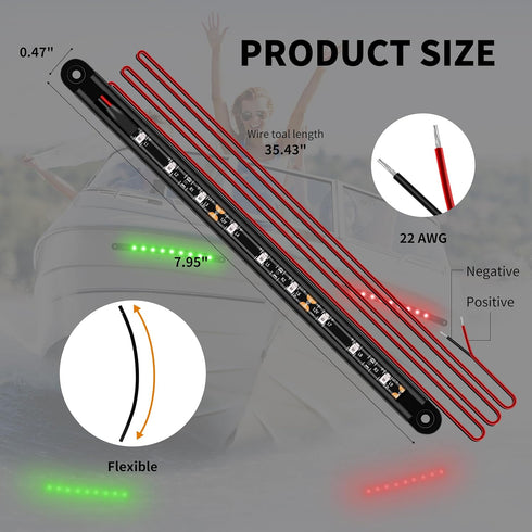 RVZONE Boat Navigation Lights, Navigation Lighting For Boats Led, Marine Lighting For Night Fishing, Boat Red and Green