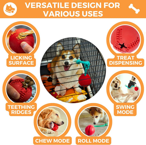 Fossa 4-in-1 Crate Entertaining Puzzle Chew Toy for Dogs, Upgrade Crate Training Aids, Food Treat Dispensing Toy