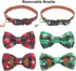 ADOGGYGO Christmas Dog Collar with Bow Tie, Adjustable Red Green Plaid Pet Christmas Collars for Medium Dogs