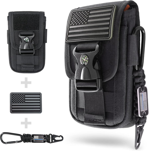 WYNEX Tactical Molle Phone Pouch with Compass Buckle, Universal Cell Phone Holster for IP 15/14/13 Pro Max/S22/S21