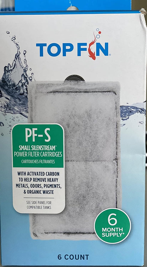 Top Fin Silenstream PF-S Small Filter Cartridges (6 Count) - Refill for PF10 Power Filters
