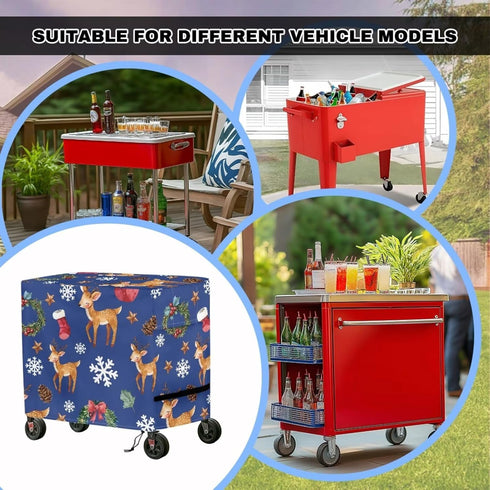 Sarogrorin 80-100 Outdoor Cooler Covers Waterproof Foldable Patio Cooler Cover for Outdoor Quart Christmas Decorations
