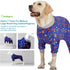 LovinPet Large Dog Pajamas, Navy Rocket and Spaceship Print, Lightweight Stretchy Knit Onesies for Dogs