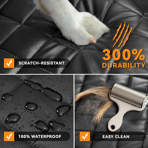 KritterKorner Car Seat Covers for DogsWaterproof PU Leather Car Front Seat Cover for Pets & Humans,Scratchproof Captain